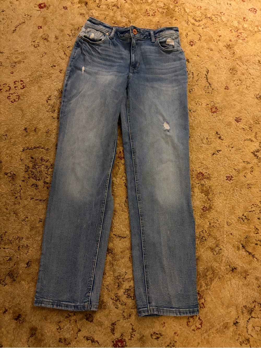 edgely Women’s Light Blue Relaxed high rise Straight Jeans size 10 GUC cotton
